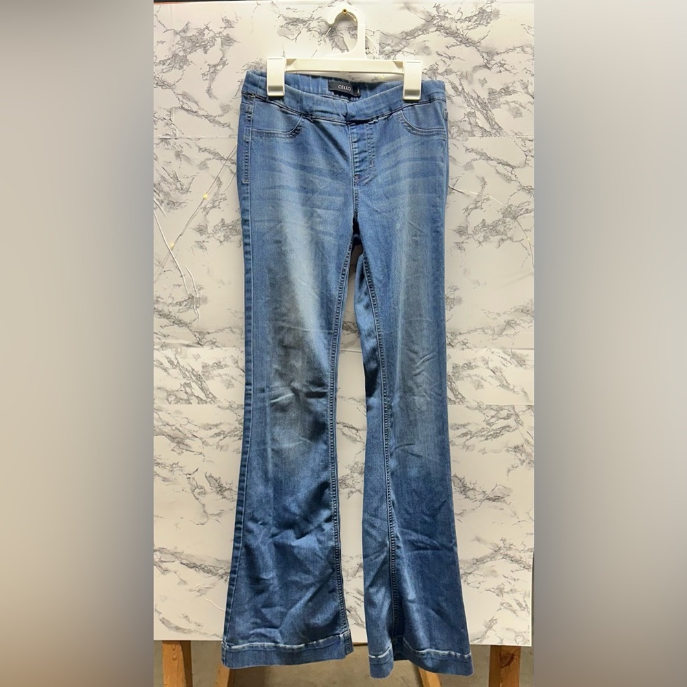 Cello Blue Flare Wide Leg Jeans
